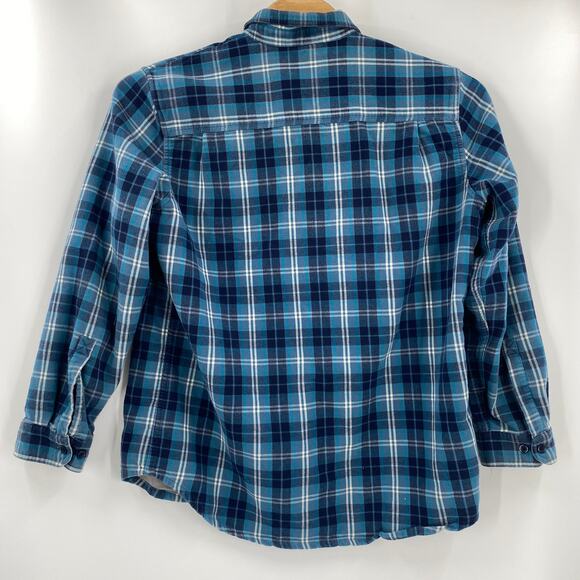 L.L. Bean Mens XL Tall Blue Plaid Long Sleeve Button Up Fleeced Lined Shirt - Picture 5 of 5